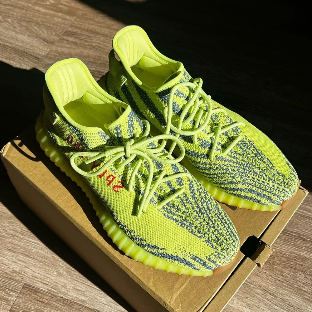 Adidas Yeezy Boost 350 V2 Semi Frozen Yellow B37572 Mens Size 12 Sneaker‎